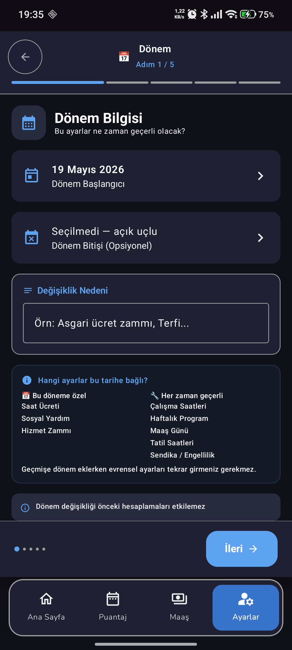 Dönem bilgisi