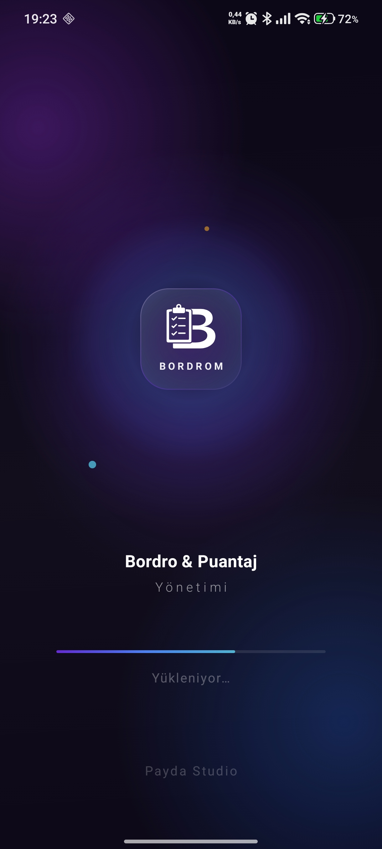 Bordrom açılış ekranı