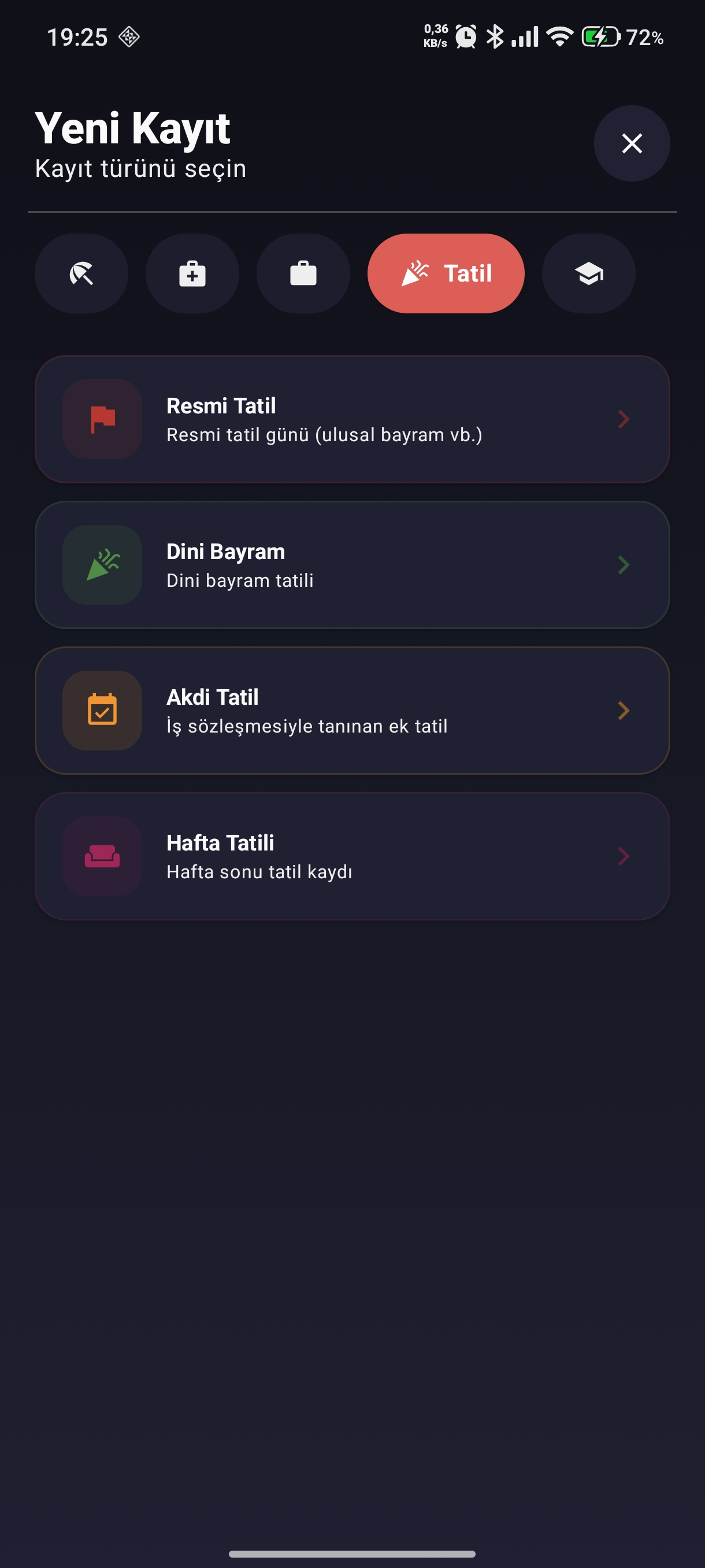Tatil türleri